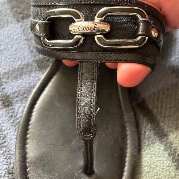 COACH Virginia Sandals LOGO CHAIN SIZE 7B - Picture 4 of 6